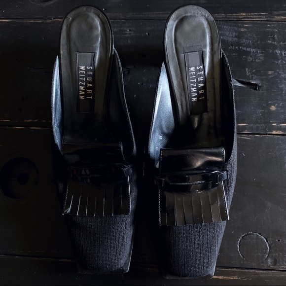 Stuart WEITZMAN Fringed Mules - Black - Picture 4 of 16